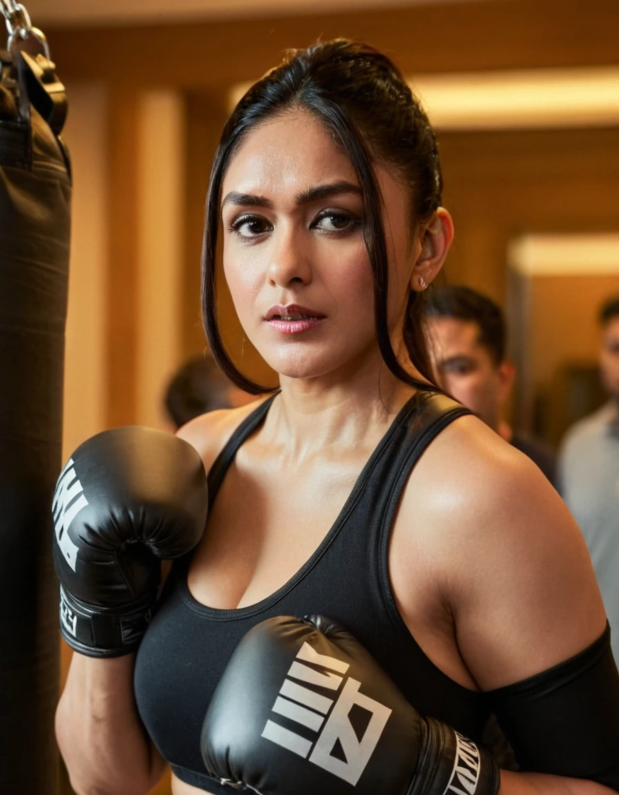 cinematic still cinematic film still closeup of (((mrunhwx woman))) is at a crowded local gym punching a punching bag, gray and black spandex,serious,sweaty,padded gloves, shallow depth of field,vignette,highly detailed, high budget,bokeh,cinemascope,moody,epic,gorgeous,film grain,grainy . emotional, harmonious, vignette, 4k epic detailed, shot on kodak, 35mm photo, sharp focus, high budget, cinemascope, moody, epic, gorgeous, film grain, grainy, cinematic film still closeup of (((mrunhwx woman))) is at a crowded local gym punching a punching bag, gray and black spandex,serious,sweaty,padded gloves, shallow depth of field,vignette,highly detailed, high budget,bokeh,cinemascope,moody,epic,gorgeous,film grain,grainy, vivid, saturated, strong colors, romantic, cinematic, very inspirational, sublime, extremely coherent, enhanced, vibrant, epic, stunning, full color, best, light, perfect composition, beautiful, dramatic, intricate, highly detail, breathtaking, artistic, great focus, creative, appealing, thought, luxury, brilliant, surreal