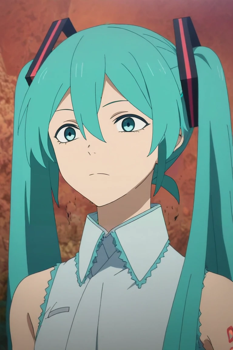 score_9, score_8_up, score_7_up, source_anime, rating_safe, , anime screencap, anime coloring, official style, , , , 1girl, hatsune miku, aqua eyes, aqua hair, twintails, hair between eyes, long hair, solo, asteroid, <lora:jigokuraku_style_pony:0.9>, jigokuraku_style, , <lora:sdxl_lightning_8step_lora:1>