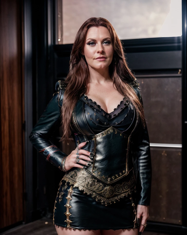 cinematic photo  <lora:quiron_FloorJansen_v5_Lora:0.87>  quiron_FloorJansen, a sexy woman, realistic, looking at viewer, makeup,  standing, . 35mm photograph, film, bokeh, professional, 4k, highly detailed