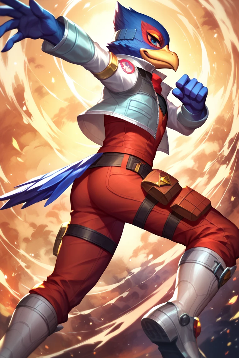 score_9, score_8_up, score_7_up, dcore_6_up, <lora:Falco_Lombardi:0.7> 1boy, Falco lombardi, reflector, dynamic pose