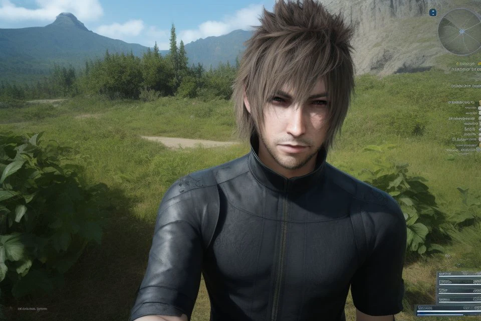portrait of a man, brown hair ,close up, upper body clothing, Plasma-laced Textile, , Batwing Sleeves, Asymmetrical Hemline, Empire Waist, Side pockets,,Cross-Back , lower body clothing, Nano-fiber Mesh, Cut Pile,, watercolor mediums, Cropped Length, Natural Waist, Logo Placement , anime concept art artwork, hyperrealistic art ,,, , incredibly lifelike, key visual, vibrant,, highly detailed, ffxv 20 years old , Underwater Snowfield,Lush Vegetation,Alcove, akihiko yoshida, , final fantasy <lora:ffxv-universe_epoch_9:0.9>, looking at viewer, selfie,