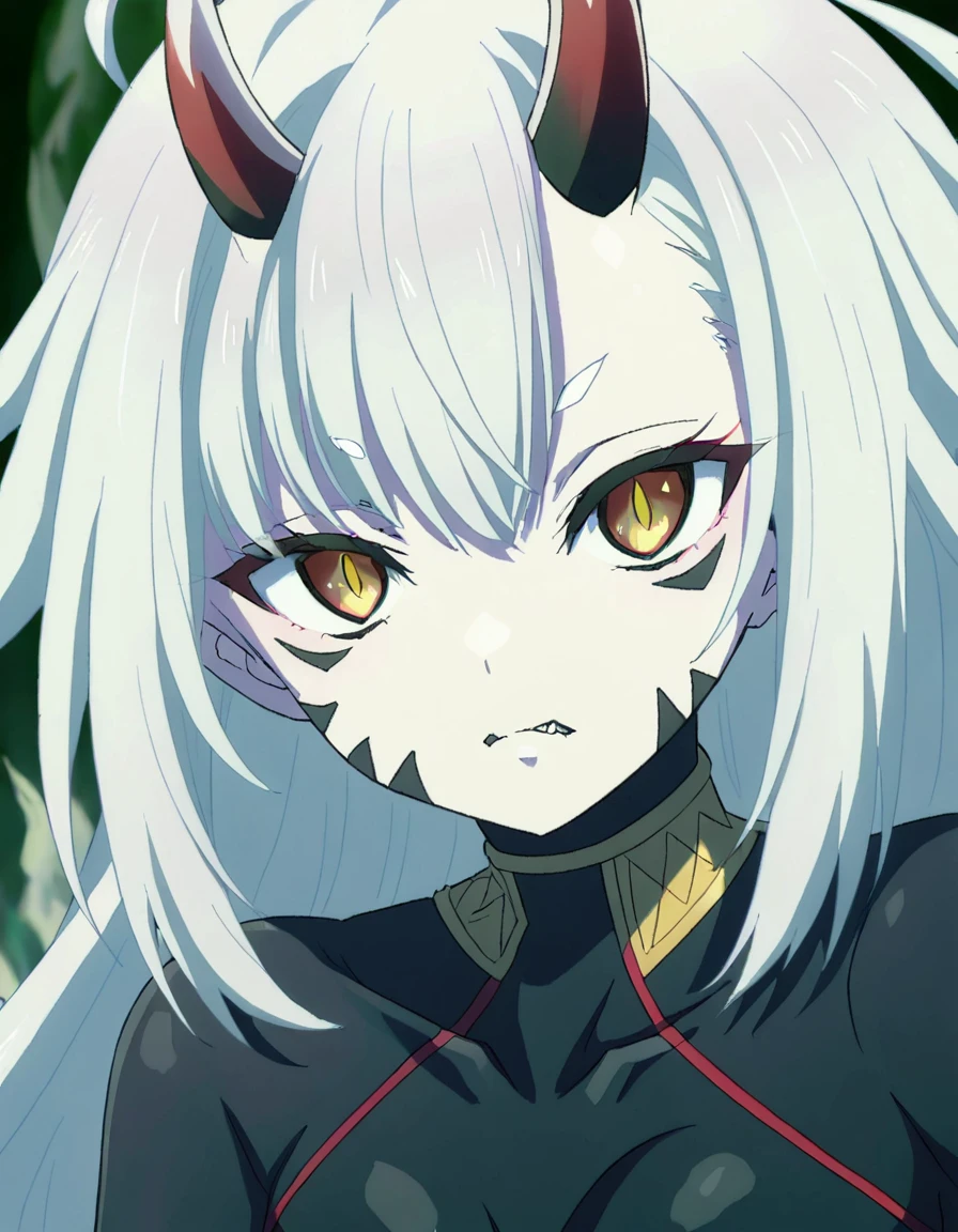 KokoZenibako, oni, black bodysuit , portrait