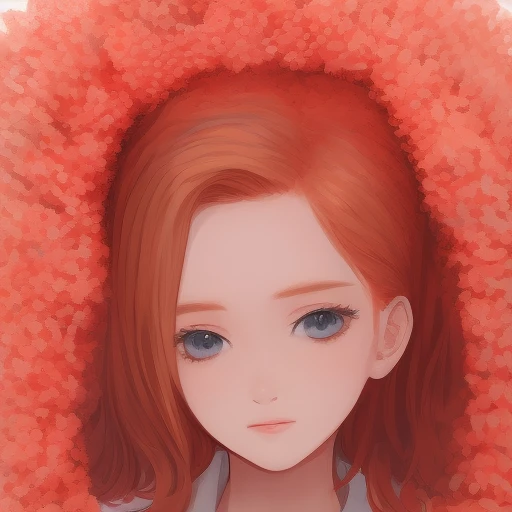 masterpiece, 1girl, detailed face + coral :1.5, nose, strawberry blonde, ( chausses :1.2), closed mouth, looking at viewer, medium hair , background: construction site , solo, upper body