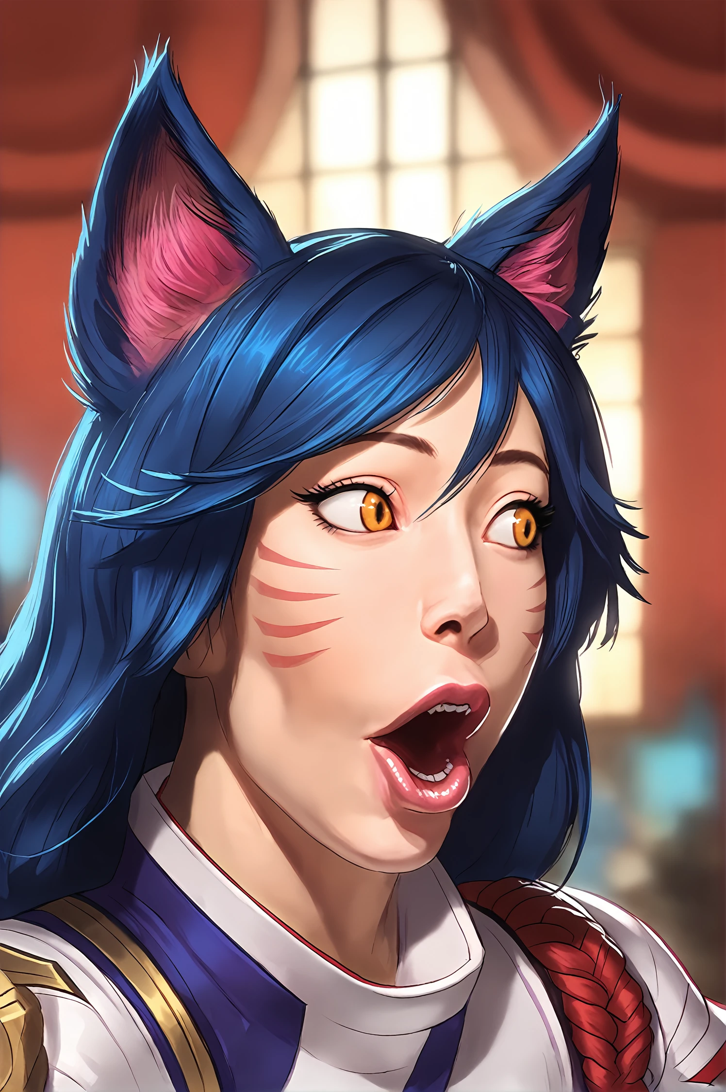 score_9,
<lora:pog_v1_pruned:1>, pog, looking to the side, portrait, looking to the side, open mouth,
ahri \(league of legends\),
high resolution, Masterpiece, detailed