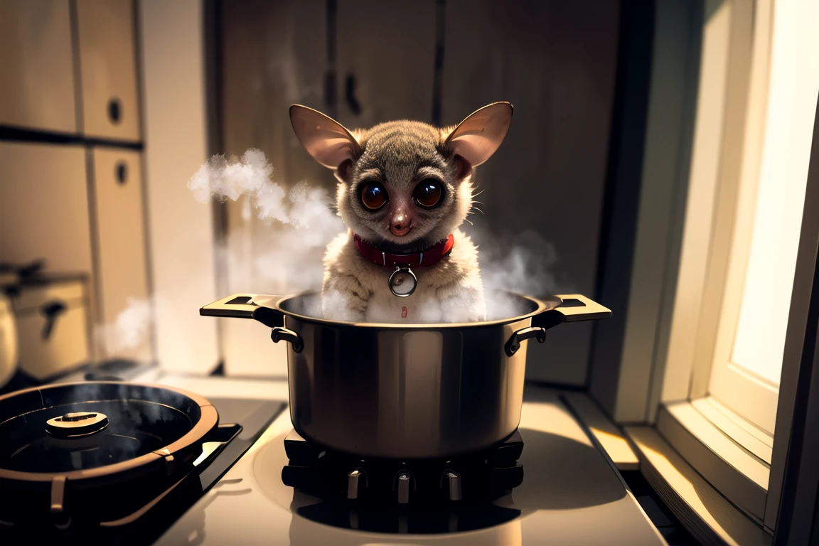 (masterpiece:1.2, best quality:1.2, highly detailed, cinematic lighting, sharp focus, absurdres)
jill-kun, bush ****, collar, kitchen, in pot, (stove:1.2), bubbling, steam
<lora:jill-kun:0.6>