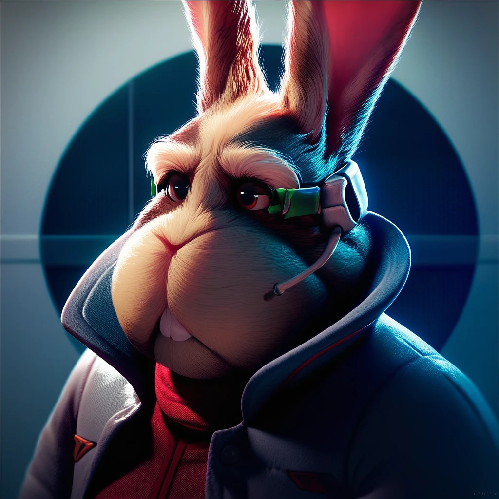 score_9, score_8_up, score7_up, Peppy hare, face shot, face portrait, in spaceship