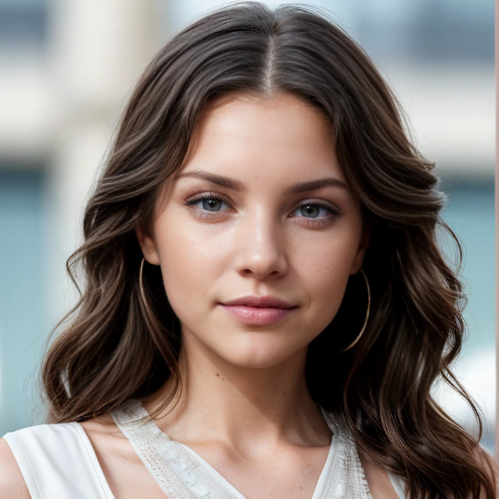 Young woman, with wavy hair, ultra textured leather, Perfect eyes, 22 years old, Red lips, top quality, Masterpiece, ultra high resolution, A look at the chest
