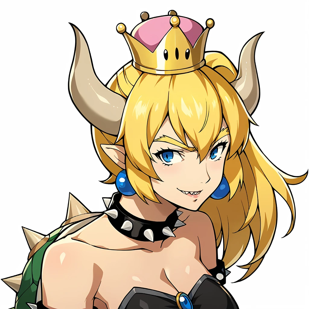 Score_9, score_8_up, score_7_up, source_anime, looking at viewer, cowboy shot,masterpiece, best quality, upper body, portrait,beautiful, (white background), BREAK, bowsette, BREAK, <lora:Persona_5_Portrait_Style_Pony_upscaled:1>