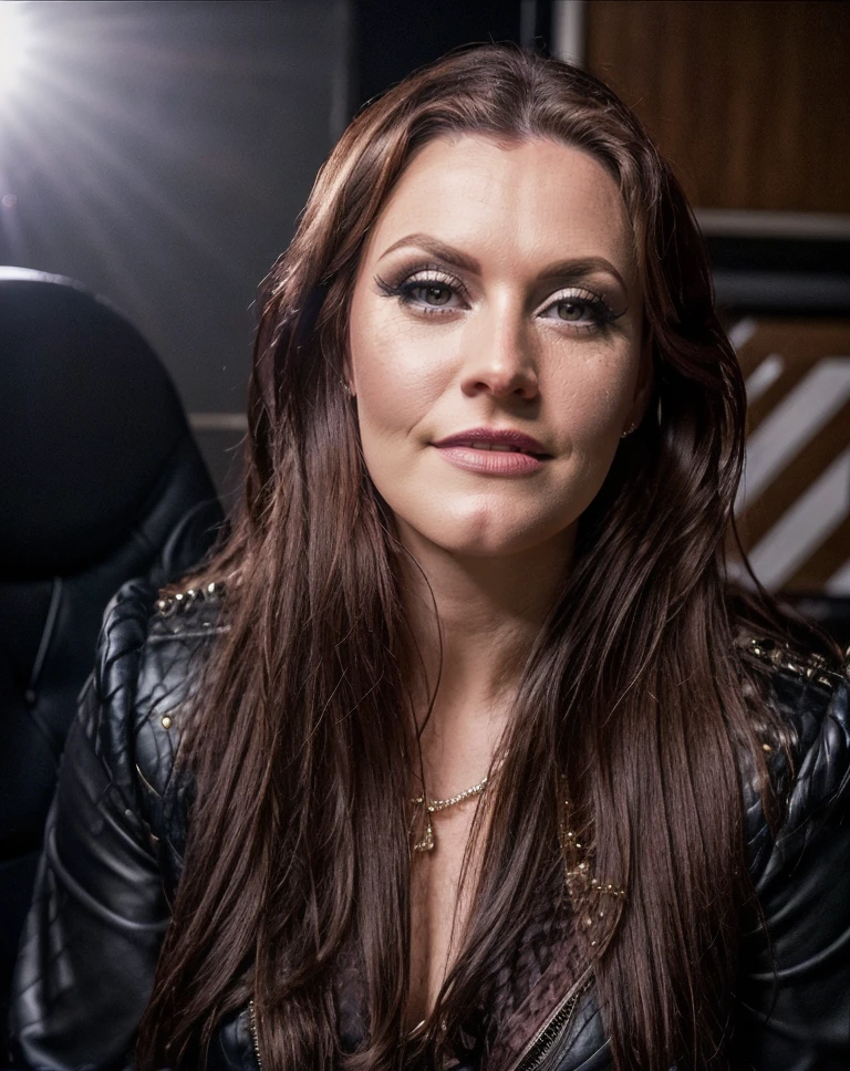 cinematic photo  <lora:quiron_FloorJansen_v5_Lora:0.87>  quiron_FloorJansen, a sexy woman, realistic, looking at viewer, makeup,  leaning back, . 35mm photograph, film, bokeh, professional, 4k, highly detailed