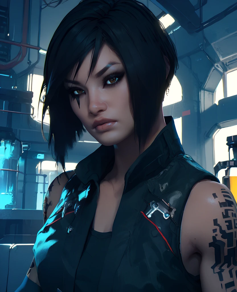 score_9,score_8_up,score_7_up,score_6_up,
Faith,brown eyes,black hair,short hair,
arm tattoo,eye mark,elbow pad,
black shirt,vest,sleeveless,
standing,upper body,
science fiction,indoors,white room,<lora:FaithConnorsXL-12:1>,