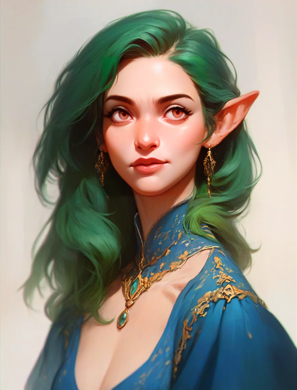 score_9, score_8_up, score_7_up, woman in blue dress with green hair, upperbody <lora:LevoPony:1>