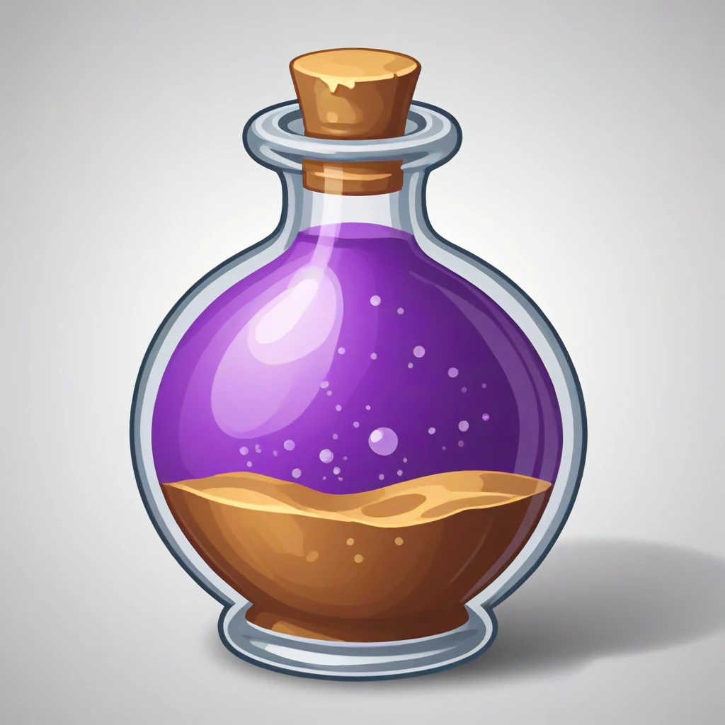 game icon of a potion bottle, white background, <lora:game_icons:1>