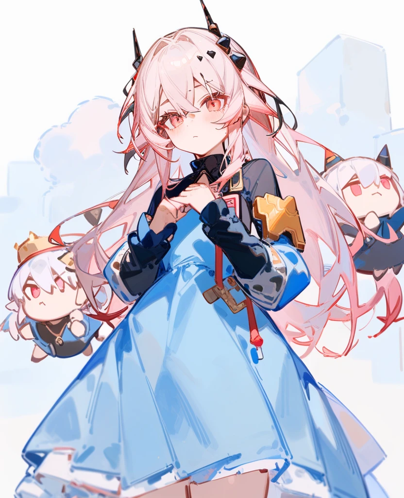 ru_zhai,ciloranko,nana kagura,1girl,solo,theresa,white pink hair,long hair,pink red eyes,black horn,(blue gown:1.2),
masterpiece,best quality,very aesthetic,absurdres,<lora:sdxl_arknights_theresa_adamw_fp8_kohakuep-V1.5-000012:1>,