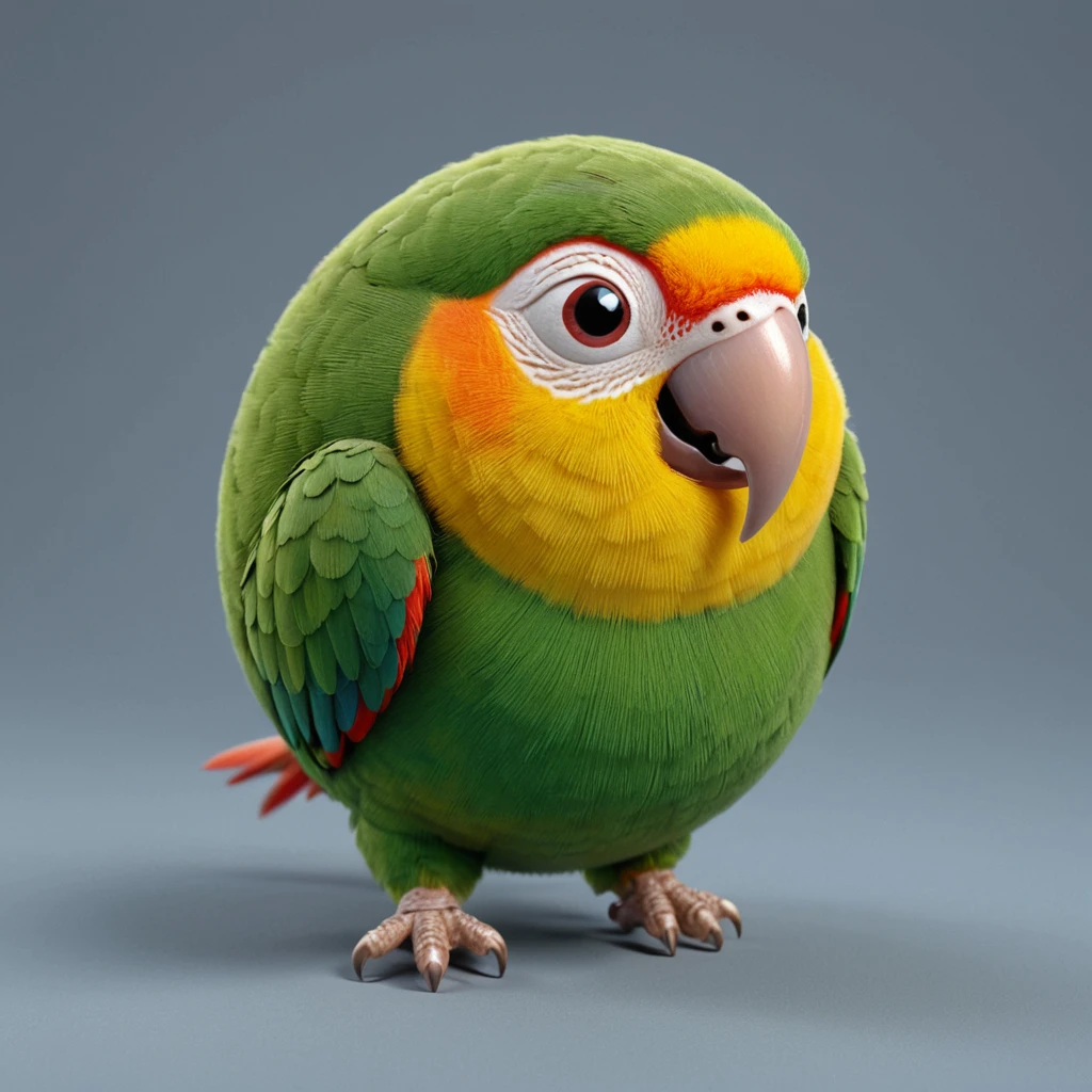 3d render of a sphrml spherical parrot<lora:spherimal:1>