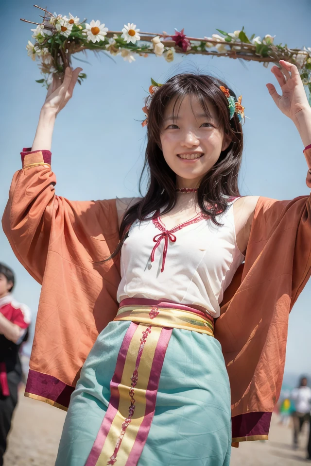 <lora:shihoActual08:1> shiho, 1girl, 
BREAK
"Create a festive image of a woman celebrating the arrival of spring with a traditional dance. Let the vibrant colors and lively music frame the scene, evoking a sense of joy and community. Her joyful expression and colorful attire add to the celebratory and vibrant feel of the image."
BREAK
<lora:AdvancedEnhancer:2>, bokeh, professional lighting,, [:"Cheerful grin, mellowed by a touch of sweetness":0.3]