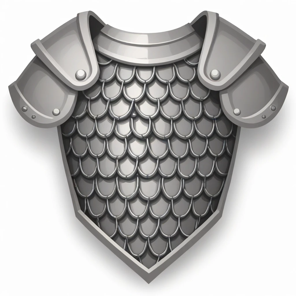 game icon of chain mail armor, white background, <lora:game_icons:1>