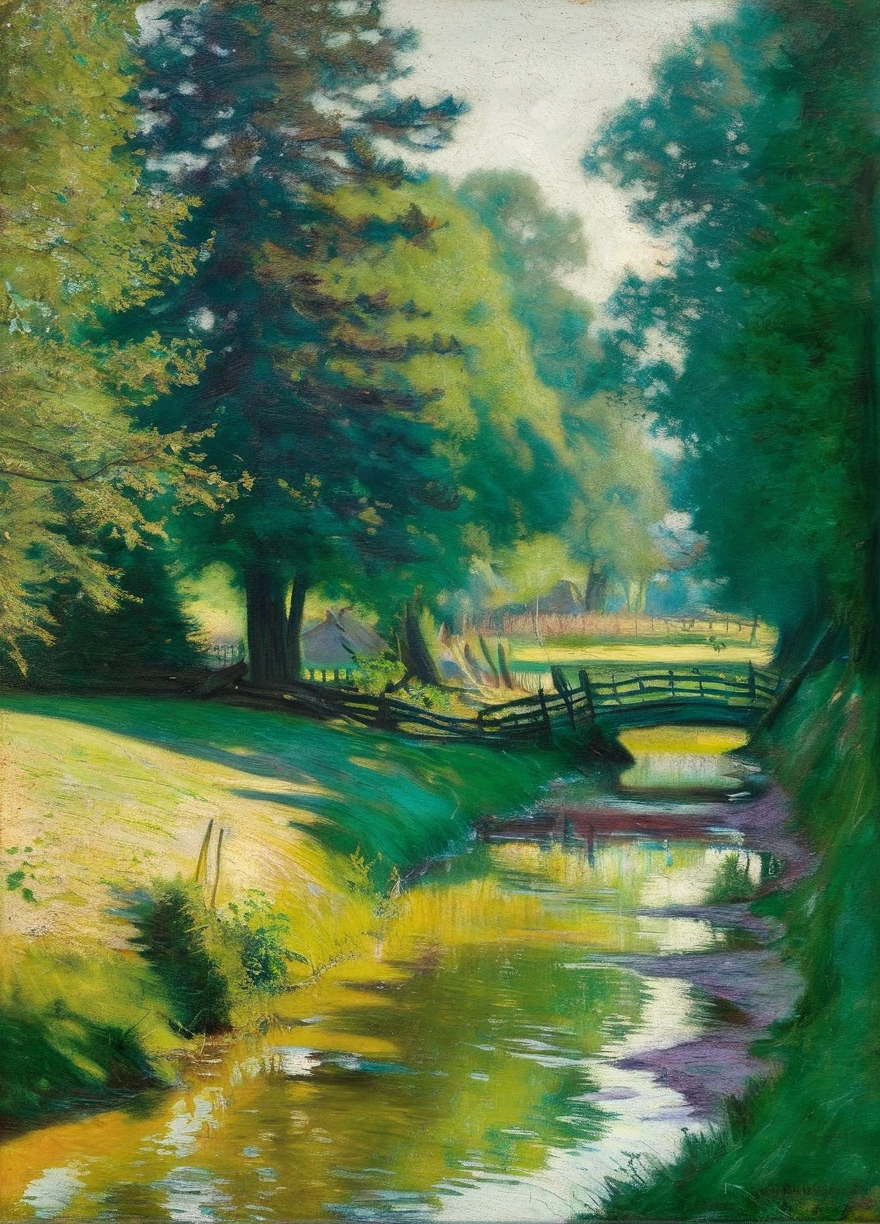 podkowinski house in the forest by the stream <lora:podkowinski:0.9>