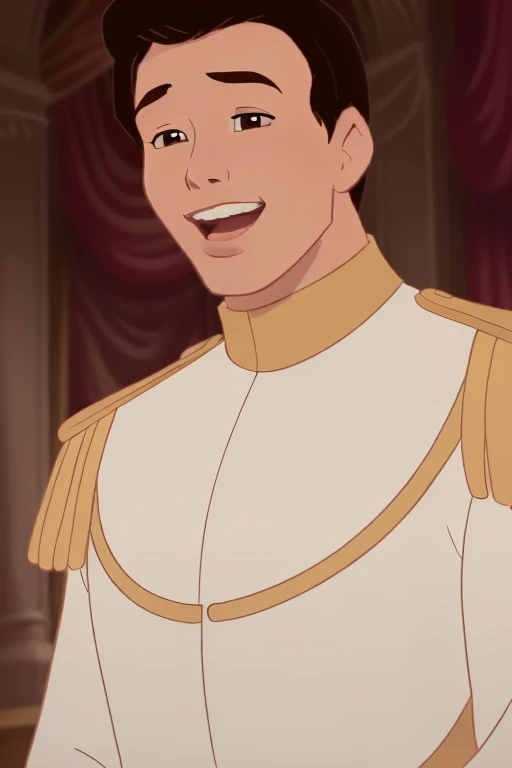 <lora:Prince_C-V1:0.77> Pr1nc3_C,((disney style animation drawing, drawing with dark thick lines)),
1boys,man, uniform, ( close-up), happy, smiling, mouth opened wide, exagerated facial expression,
<lora:DisneyRenV2:0.1> disneyrenaissance style, (image with very light colors)
location: ballroom