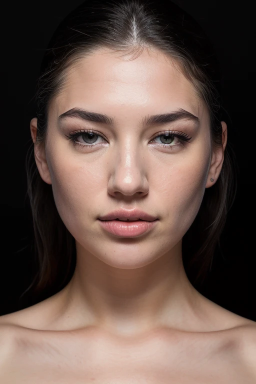 DEN_alyx_starrMK2,
((headshot:1.2) portrait on a (plain black background:1.2), (headshot:1.2), (face focus:1.1), (facing the camera:1.2), Head in the centre, (eye contact:1.3), (intense stare:1.1), mouth open, (facing straightforward:1.2), (forward facing:1.1), Head, face, Head focus, Head tilted down, looking slightly up at the camera:1.2),
bokeh, f1.4, 40mm, photorealistic, raw, 8k, textured skin, skin pores, intricate details <lora:epi_noiseoffset2:1>, epiCRealism