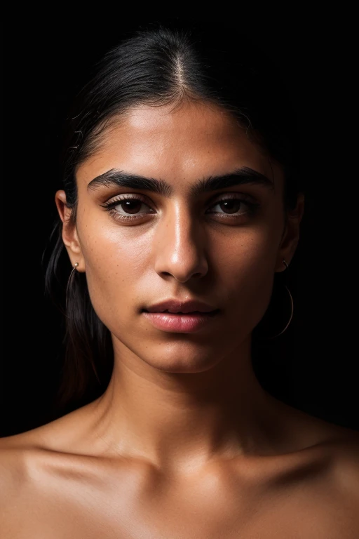 DEN_mia_khalifa,
((headshot:1.2) portrait on a (plain black background:1.2), (headshot:1.2), (face focus:1.1), (facing the camera:1.2), Head in the centre, (eye contact:1.3), (intense stare:1.1), mouth open, (facing straightforward:1.2), (forward facing:1.1), Head, face, Head focus, Head tilted down, looking slightly up at the camera:1.2),
bokeh, f1.4, 40mm, photorealistic, raw, 8k, textured skin, skin pores, intricate details <lora:epi_noiseoffset2:1>, epiCRealism