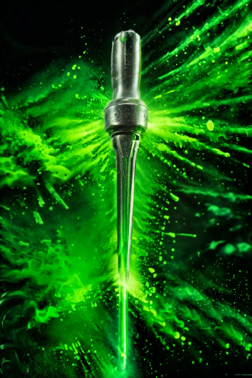 cinematic film still screwdriver, (neon green splash), dark background <lora:colorSplash:1> . shallow depth of field, vignette, highly detailed, high budget Hollywood by martin mcdonagh, bokeh, cinemascope, moody, epic, gorgeous, film grain, grainy