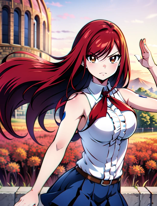 school background  <lora:erza:1>erza scarlet