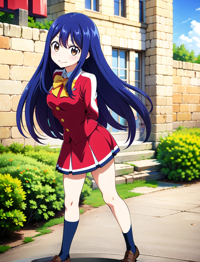 <lora:Marvell:.7>wendy marvell, school in background