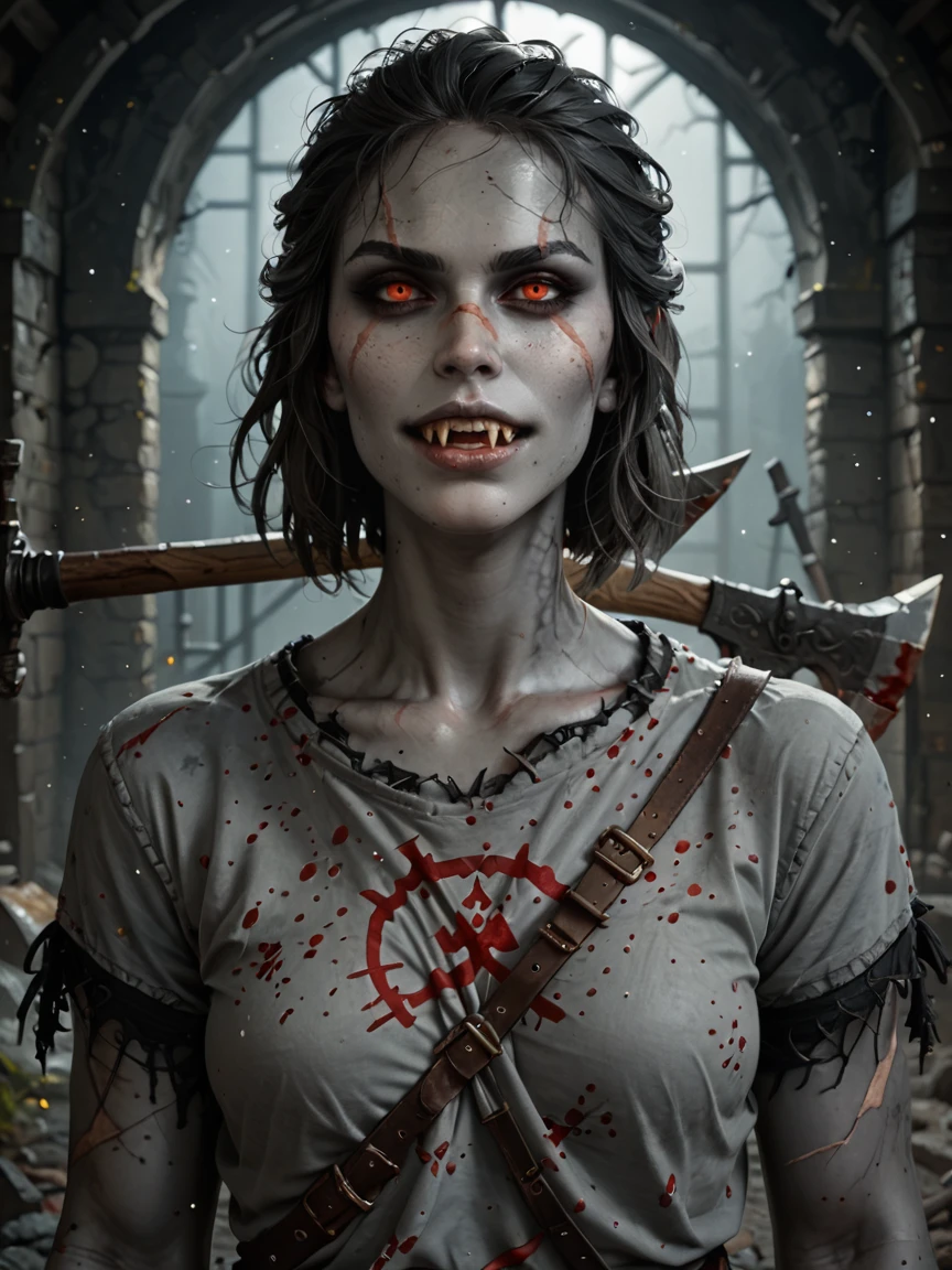 Dungeons and Dragons rogue zombie girl with dark hair