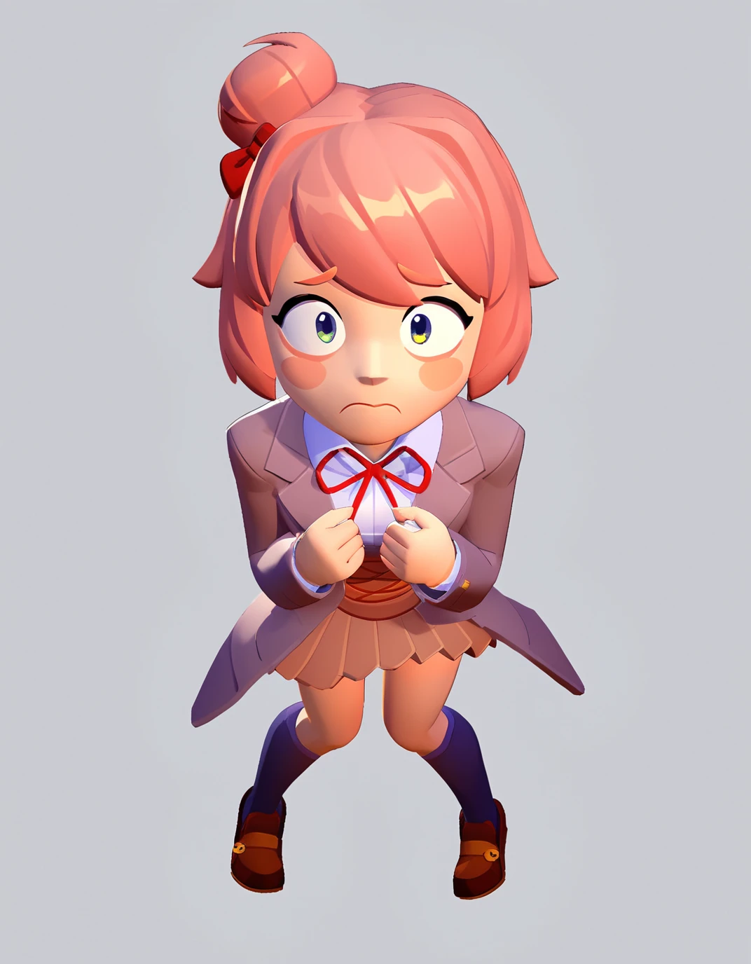 score_9, score_8_up, score_7_up, score_6_up, score_5_up, score_4_up BREAK
1girl, sayori_\(doki_doki_literature_club\), shy, knees together feet apart, standing, full body, from above, brawl, rating_questionable, <lora:brawl_style_1_2_R:0.85>