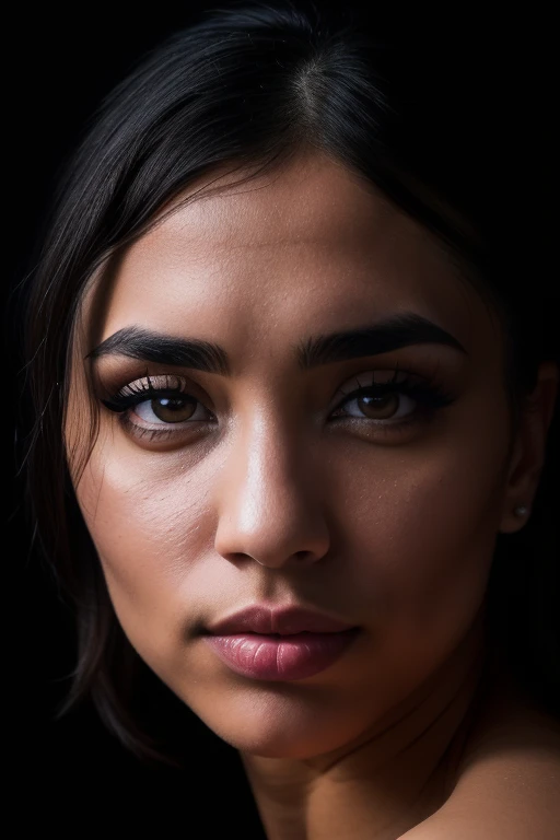 DEN_mariza_rabbit,
((headshot:1.1) portrait on a plain black background, (headshot:1.2), face focus, intricate (beautiful eyes:1.2), (wide open eyes:1.1), Big eyes,  clean photo, circle lighting, high contrast:1.2),
bokeh, f1.4, 40mm, photorealistic, raw, 8k, textured skin, skin pores, intricate details  <lora:epi_noiseoffset2:1>, epiCRealism