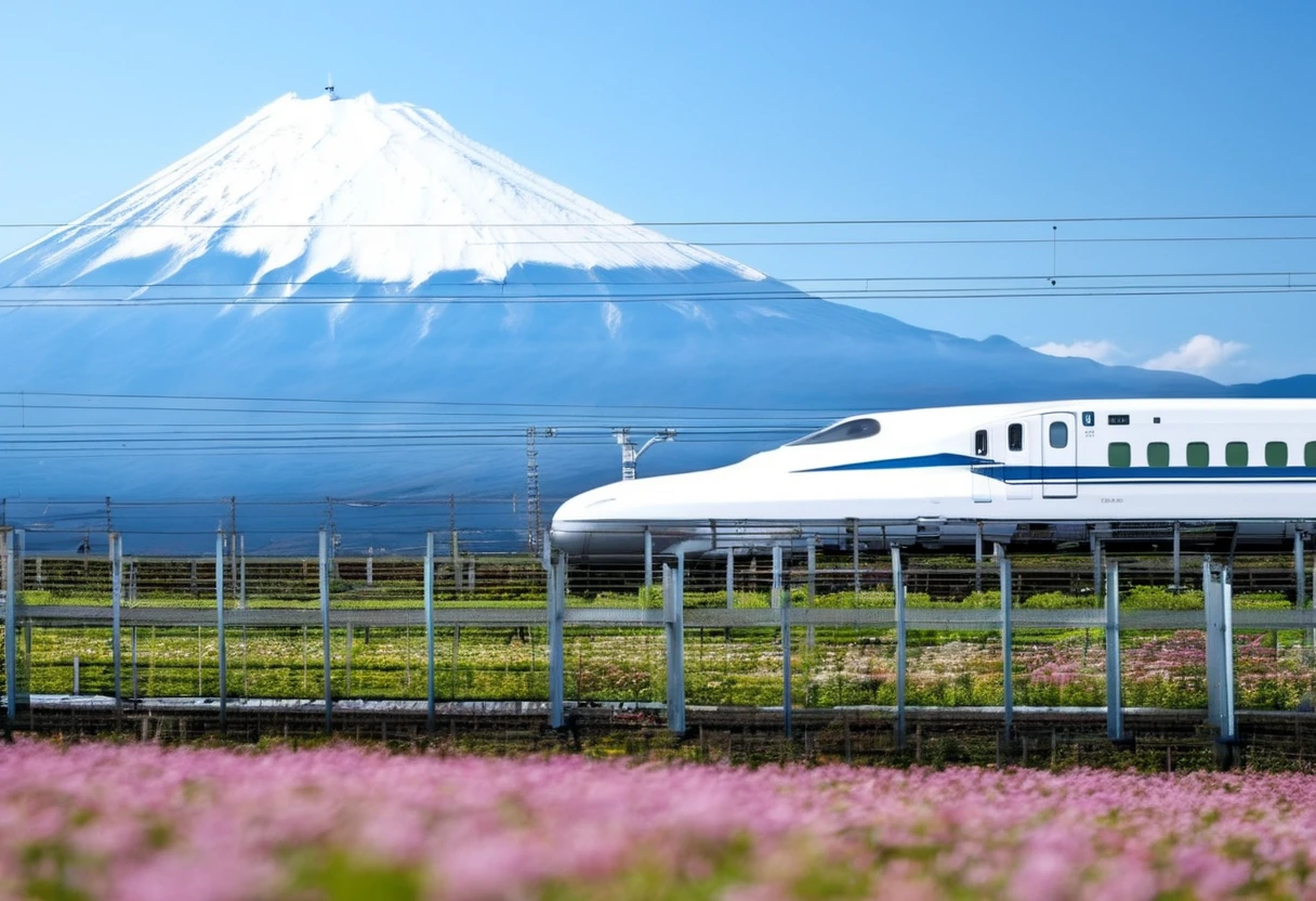 masterpiece, best quality, very aesthetic, absurdres,
N700S, train, outdoors, scenery, mountain, fence, mount fuji, sky, day, blue sky, power lines, blurry, flower, field, mountainous horizon, utility pole, depth of field
<lora:N700S_ex_SDXL_V3:1>