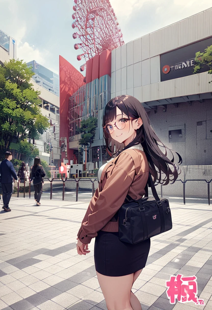 masterpiece, best quality, very aesthetic, absurdres,
1girl, solo, glasses, black hair, long hair, jacket, skirt, black bag, smile, looking at viewer, solo focus,
Monument, UmedaIsu, scenery, Osaka, Japan, scenery, outdoors, tree, fence, real world location,
<lora:osaka_umedaisu_SDXL_V1:1>