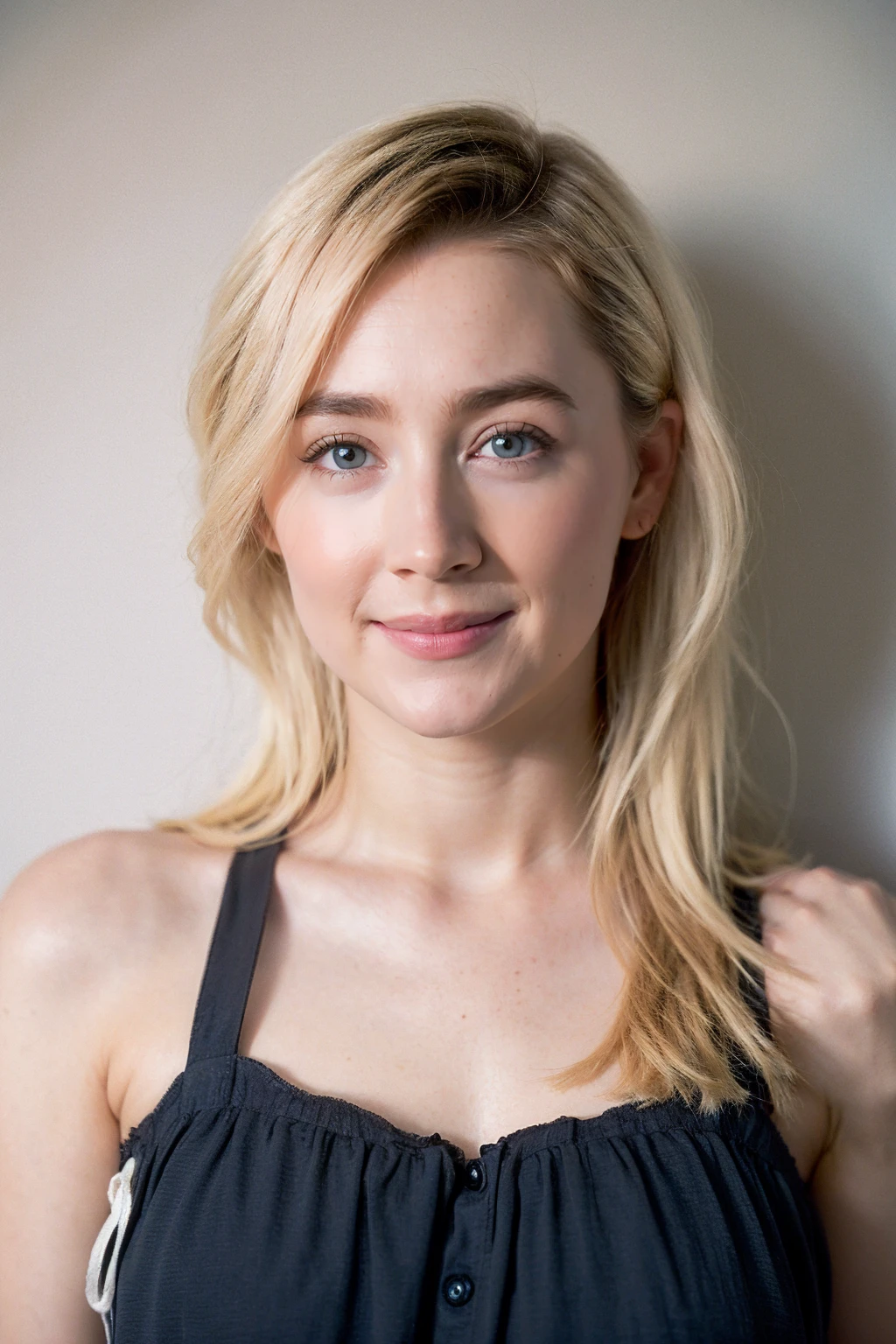realistic,best quality,1girl,(medium breasts:1.3),(looking_at_viewer:1.2),(babydoll:1.3),<lora:N8:0.8>,(blonde hair:1.3),smile,upper_body,