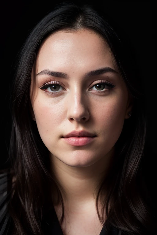 DEN_chloe_tetsuwuo,
((headshot:1.2) portrait on a (plain black background:1.2), (headshot:1.2), (face focus:1.1), (facing the camera:1.2), Head in the centre, (eye contact:1.3), (intense stare:1.1), mouth open, (facing straightforward:1.2), (forward facing:1.1), Head, face, Head focus, Head tilted down, looking slightly up at the camera:1.2),
bokeh, f1.4, 40mm, photorealistic, raw, 8k, textured skin, skin pores, intricate details <lora:epi_noiseoffset2:1>, epiCRealism
