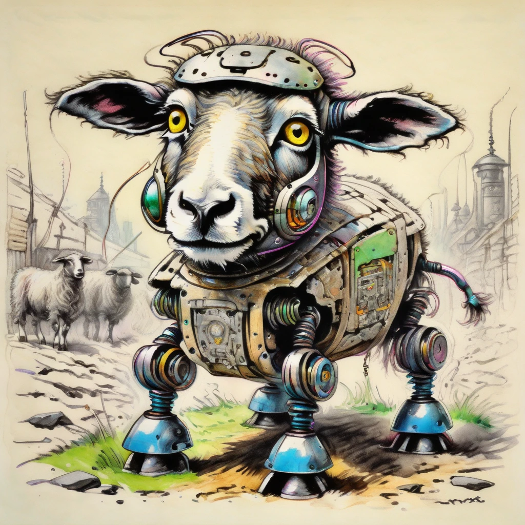 drawix11 robo sheep <lora:drawix11:1>