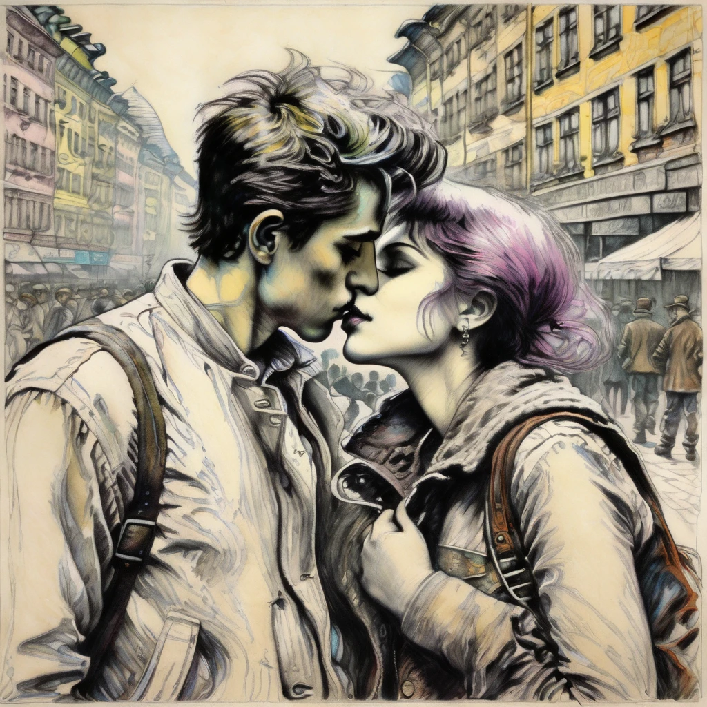 drawix11 lovers in city<lora:drawix11:1>