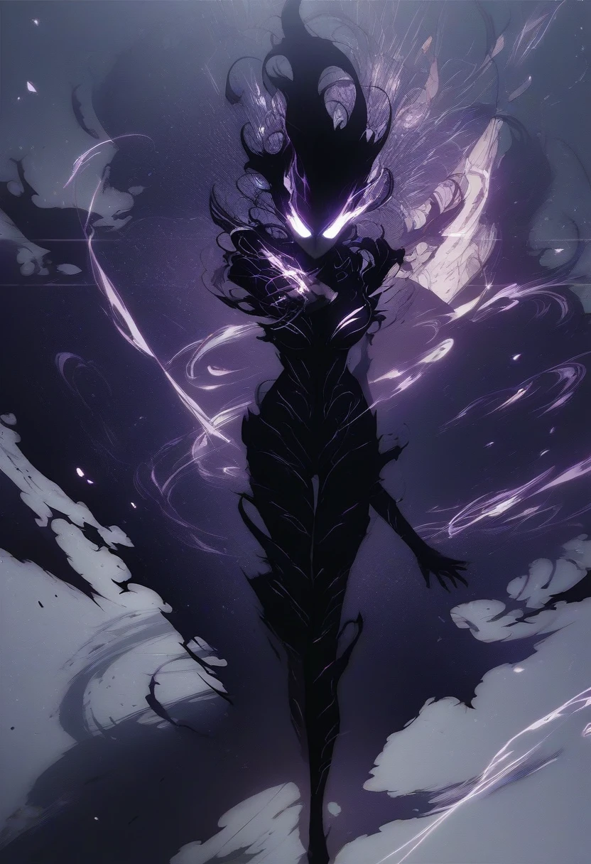 score_9, score_8_up, score_7_up, score_6_up, score_5_up, score_4_up, <lora:Shadow_Style_for_Pony:1> shadow person, female, black silhouette, action pose, magic knight, source_anime, Illustration, official artwork, anime style, wallpaper, official art