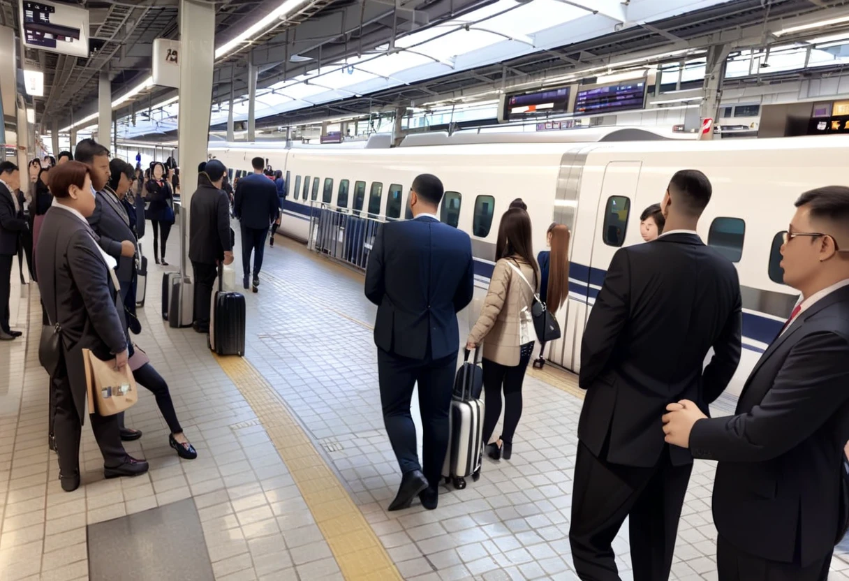 masterpiece, best quality, very aesthetic, absurdres,
shinosaka, train station, multiple girls, multiple boys, 6+boys, 6+girls, train, long hair, suit, brown hair, formal, realistic, photo background, photo (medium), outdoors, scenery, tile floor, real world location, sign
<lora:shinosakaeki_platform_SDXL_V1:1>