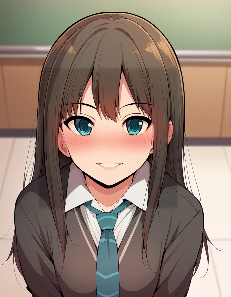 score_9, score_8_up, score_7_up, source_anime,
nsfw, 1girl solo, cowboy shot,  dating, smile, looking at viewer,  naughty face, aroused, nose blush, parted lips, 
shibuya rin, long hair, black hair,  bangs, tsurime, school uniform, loose necktie, 
 <lora:Serebi_pony_v1:1> srbi,