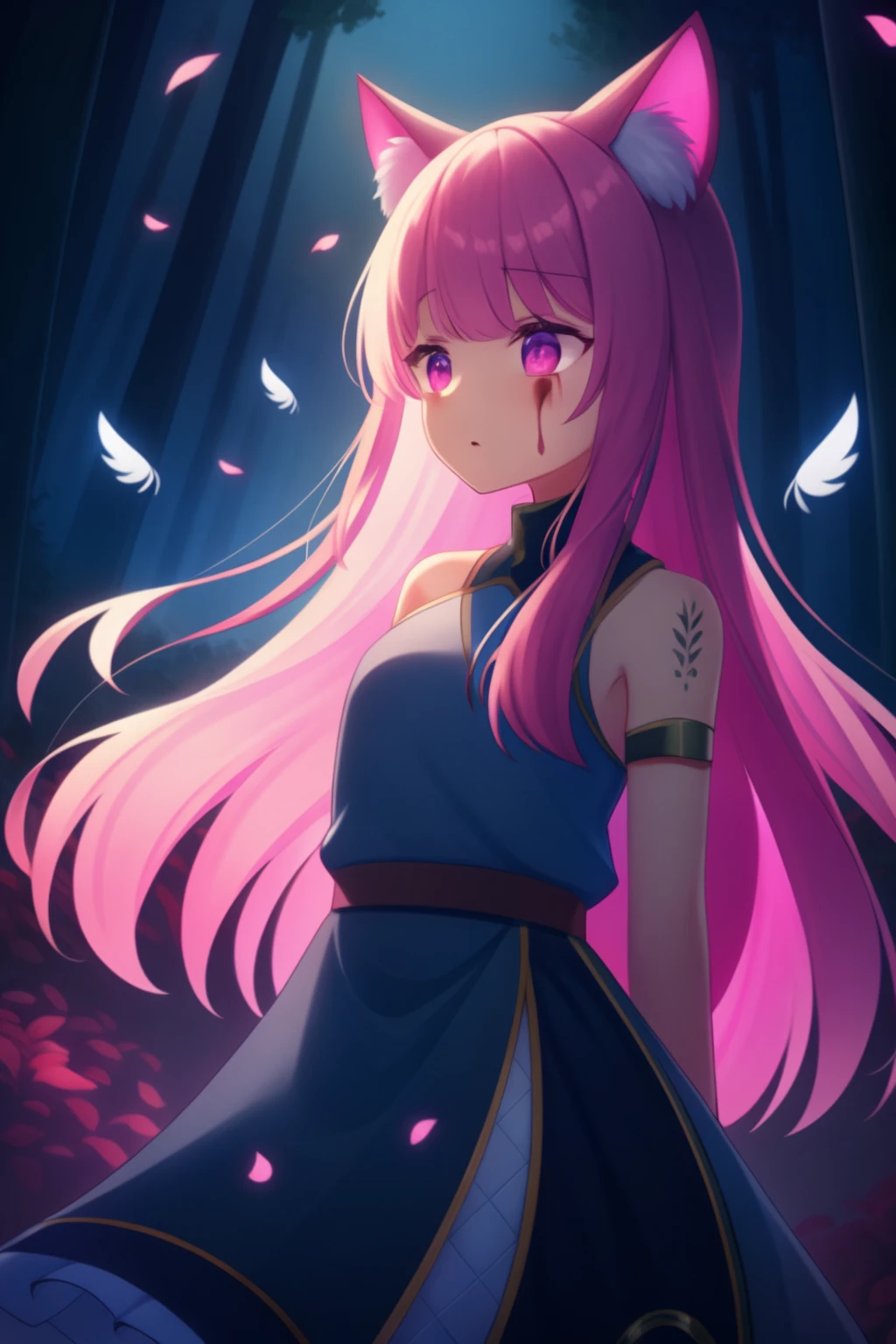 masterpiece,best quality,1girl,solo,lacus clyne,gundam seed,grey eyes,pink hair,long hair,bangs,hair ornament,japanese clothes,black sleeveless kimono,bare shoulders,red hair ribbon,spacecraft,inside the spaceship,indoors,chair,upper row,serious,sitting,arched_back,front view,full_shot,from_below,