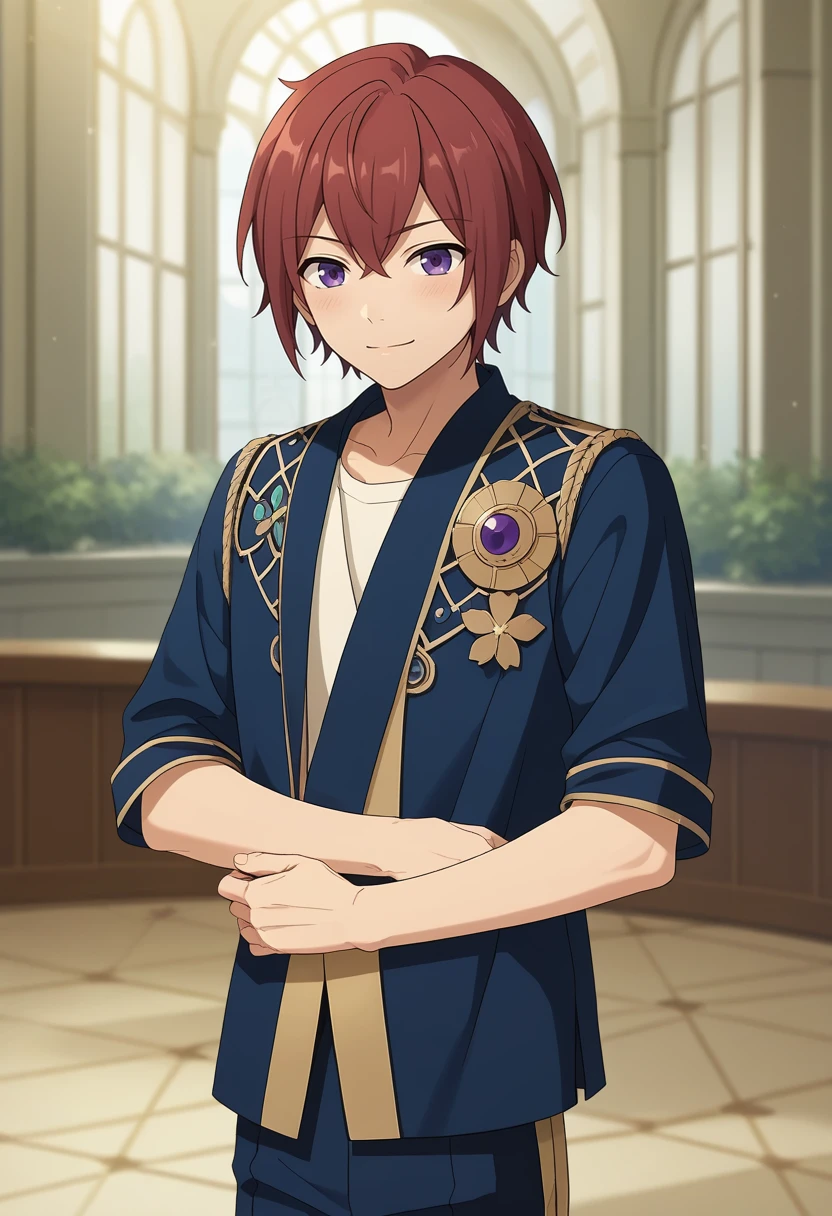 score_9, score_8_up, score_7_up, masterpiece, best quality, cute, male focus, solo, Tsukasa Suou, red hair, purple eyes<lora:EMS-364819-EMS:1.000000>