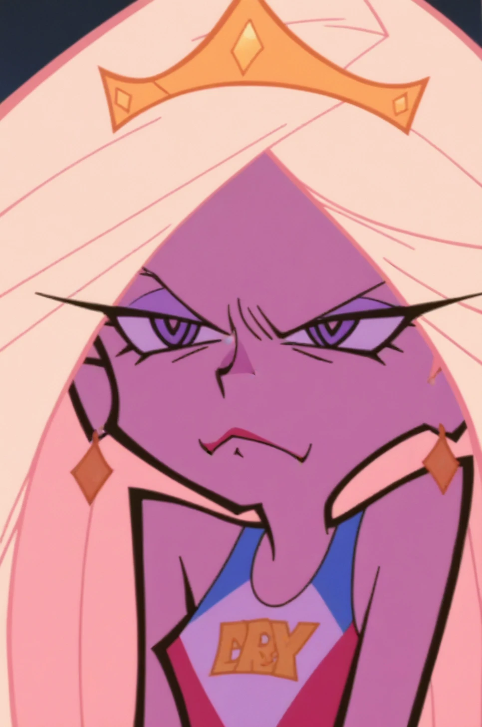 caricature d'une femme en bikini rose assise sur une chaise, version SFW, jument anthropomorphe, Tarte Pinkie as a sith lord, tarte au petit doigt mon petit poney, Tarte Pinkie equine, Pose amusante, Art poilu en POV, faire une pose majestueuse et chaude, Pose dominante, Tarte Pinkie, bousiller shot, rendu en sfm, bousiller, peau baignée de soleil