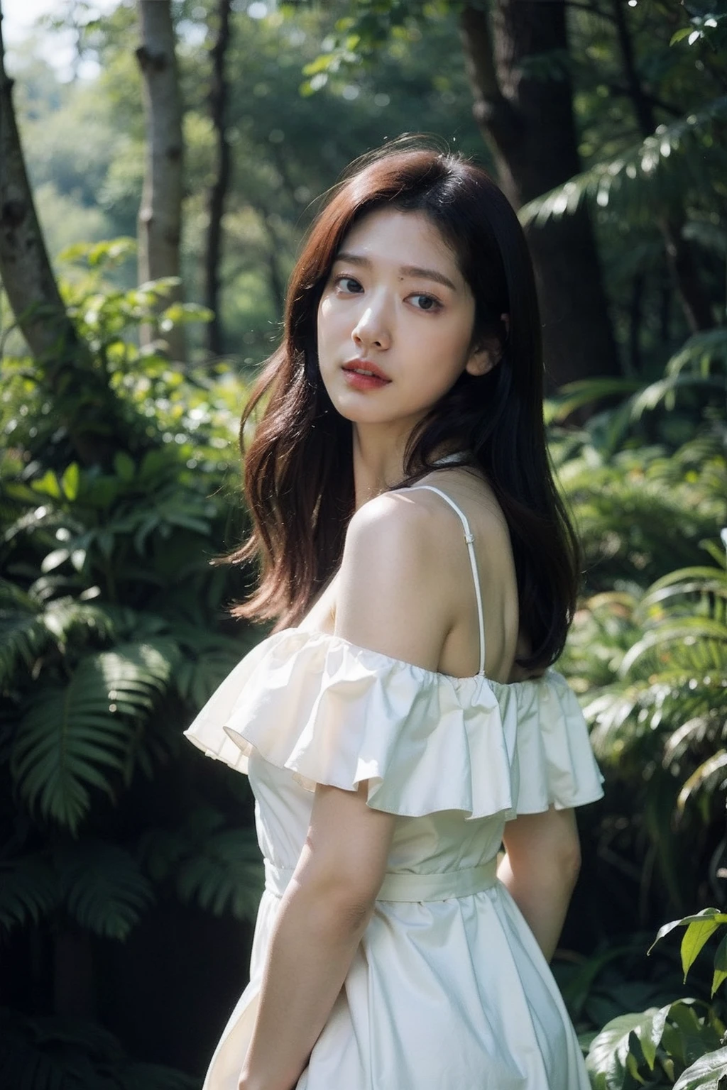 (realistic), (hyperrealism),best quality, masterpiece,ultra high res, (photorealistic:1.4),1girl,solo, realistic, looking at viewer, parted lips,  sundress, (young),
,skinny, long neck, tall,
<lora:makina69_vivianhsu_v1.0:1> , necklace,
