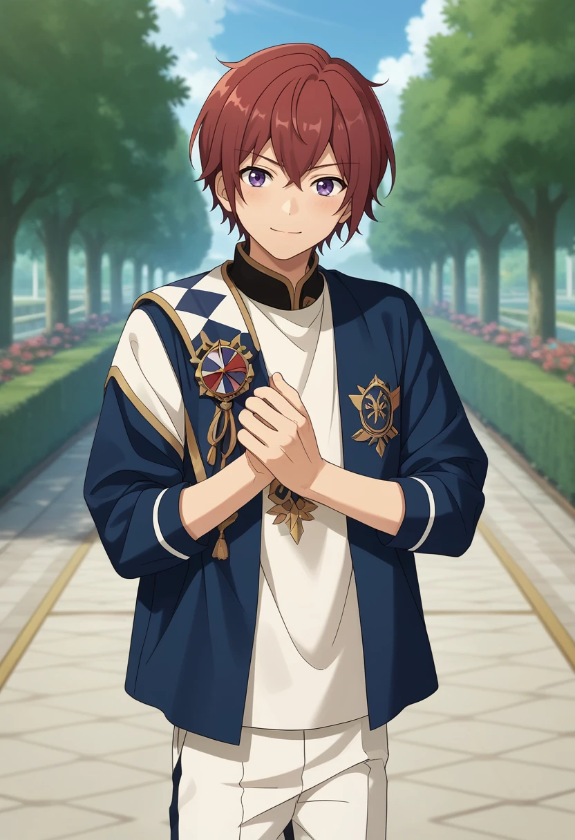 score_9, score_8_up, score_7_up, masterpiece, best quality, cute, male focus, solo, Tsukasa Suou, red hair, purple eyes<lora:EMS-364819-EMS:1.000000>