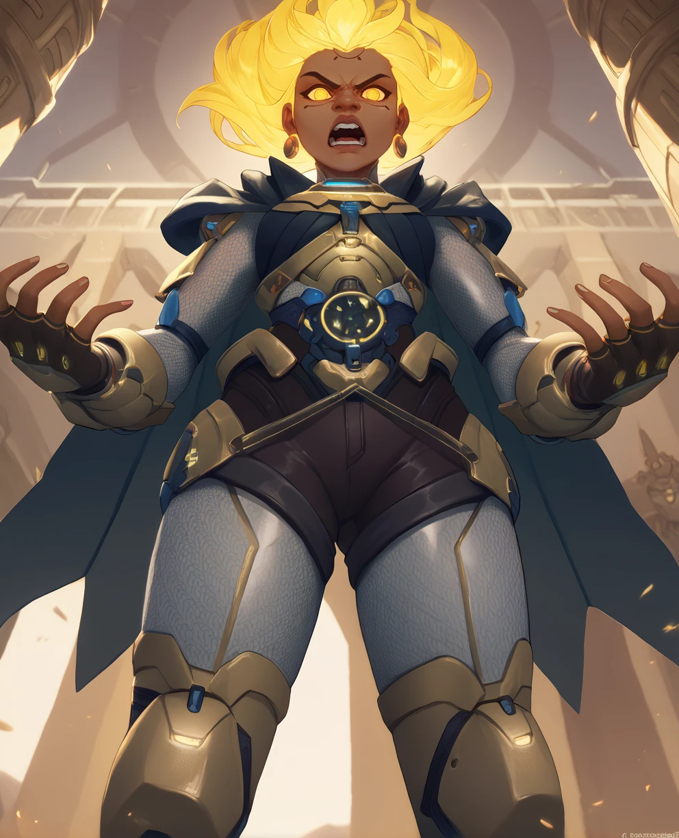 score_9,score_8_up,score_7_up,score_6_up,
Illarioxlxl,facial mark,yellew eyes,cybernetic eyes,shouting,from below,yellow hair,glowing hair,
jewelry,armor,long sleeves,cape,earrings,fingerless gloves,looking at viewer,serious,shorts,
temple,sunny,science fiction,thigh boots,floating,
<lora:Illarioxl:1>,