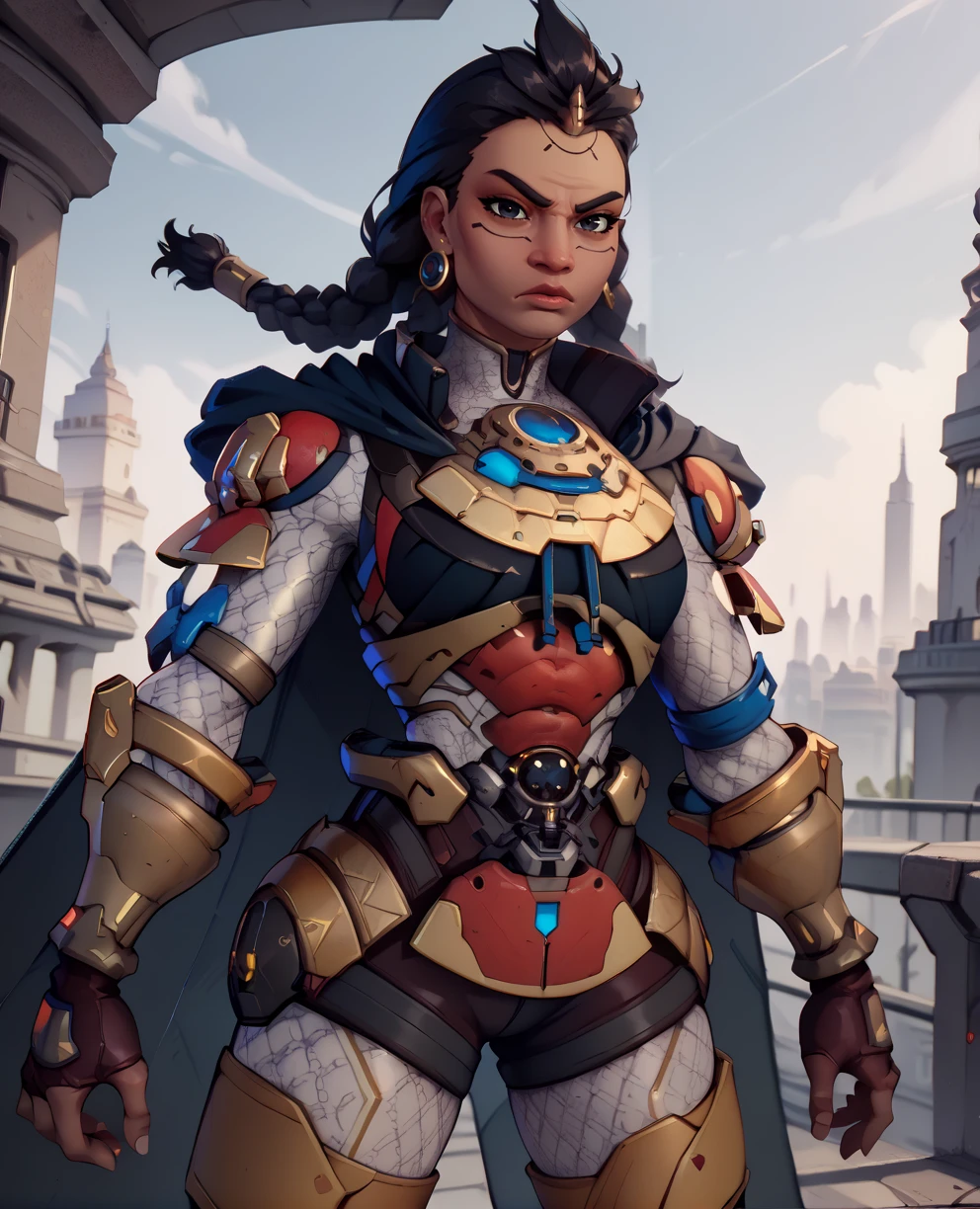 score_9,score_8_up,score_7_up,score_6_up,
Illarioxlxl,black eyes,black hair,twin braids,two-tone hair,facial mark,yellw eyes,cybernetic eyes,
jewelry,armor,long sleeves,cape,earrings,fingerless gloves,looking at viewer,serious,shorts,
cityscape,temple,sunny,science fiction,thigh boots,
<lora:Illarioxl:1>,