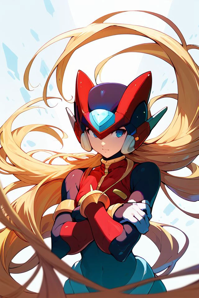 score_9, score_8_up, score_7_up, mega man zero, blonde hair, absurdly long hair, helmet, upper body, <lora:Tanziya_(codlxcold)_PonyXL_style_v01:0.8>