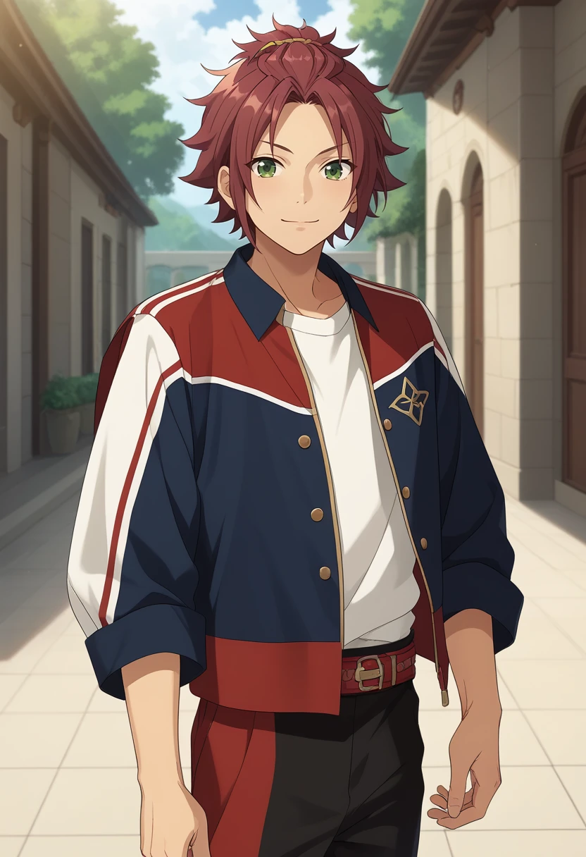 score_9, score_8_up, score_7_up, masterpiece, best quality, cute, male focus, solo, mao isara, red hair, green eyes<lora:EMS-364714-EMS:1.000000>