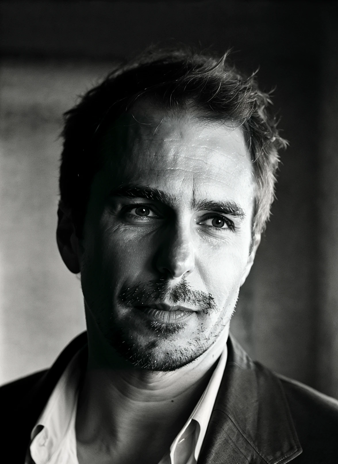 photo of sks man , Cinematic photography, movie mood, cinematic light, compelling composition,  wearing manly clothing,
storytelling elements, conveys emotion, mood, and narrative depth, creating visually striking images that feel like still frames from a film 
(highly detailed skin, sharp: 1.2),
natural lighting,  film grain
Cinematic photography
sepia photo, fine art, cinematic look, moody, by Annie Leibovitz, <lora:locon_samrockwell_v1_from_v1_64_32:0.7> <lora:lora-small-samrockwell-v1:0.65>