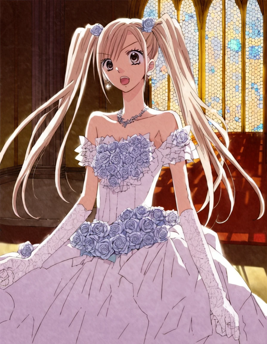 (masterpiece), (best quality), (ultra-detailed), score_9, score_8_up, source_anime, 1girl, solo, En Shinohara, enshi, twintails, wedding dress, beautiful, open mouth, chapel, illustration, disheveled hair, detailed eyes, perfect composition, moist skin, intricate details, earrings, by wlop, anime artwork score_9, score_8_up, source_anime, 1girl, solo, En Shinohara, enshi, twintails, wedding dress, beautiful, open mouth, chapel . anime style, key visual, vibrant, studio anime, highly detailed, score_9, score_8_up, source_anime, 1girl, solo, En Shinohara, enshi, twintails, wedding dress, beautiful, open mouth, chapel, celestial, heavenly, luxury, elegant, highly detailed, cinematic, sharp focus, cool illumination, bright colors, winning, complex color, fine detail, intricate, epic